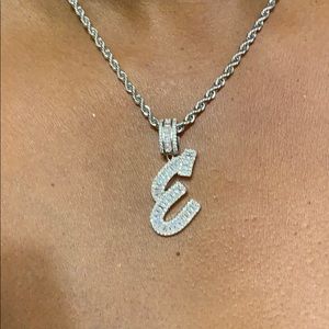 Letter E Bling Necklace